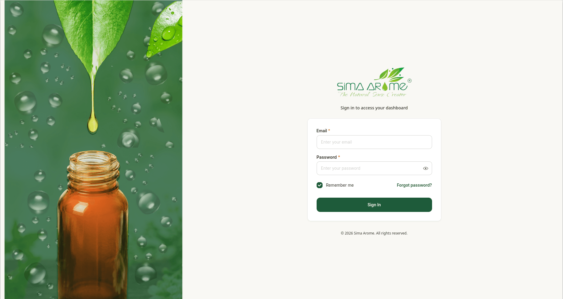 ERP for Sima Arome Hackathon Project
